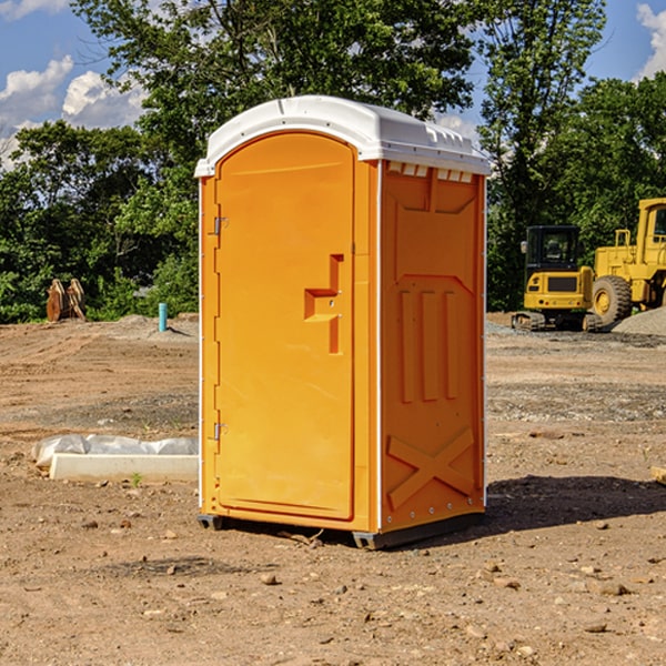 how often are the porta potties cleaned and serviced during a rental period in Harris KS